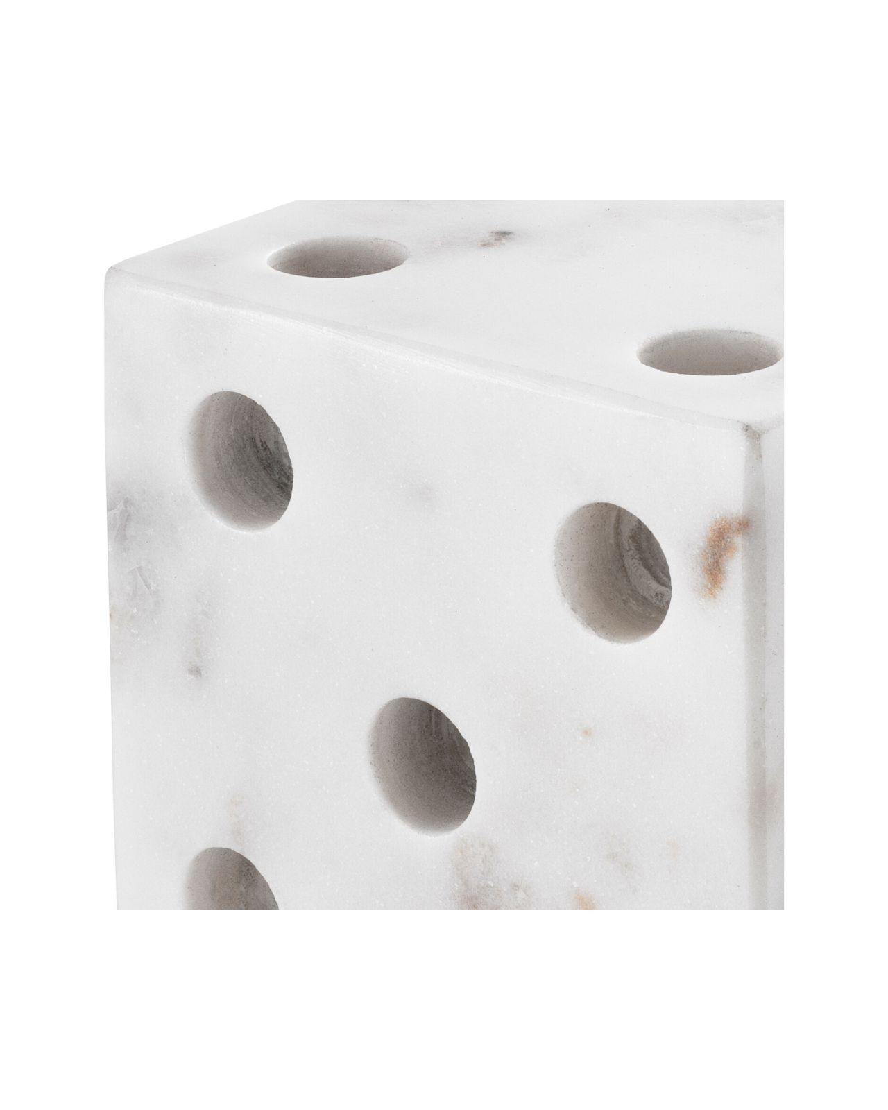 Visa dice decoration white marble set of 2