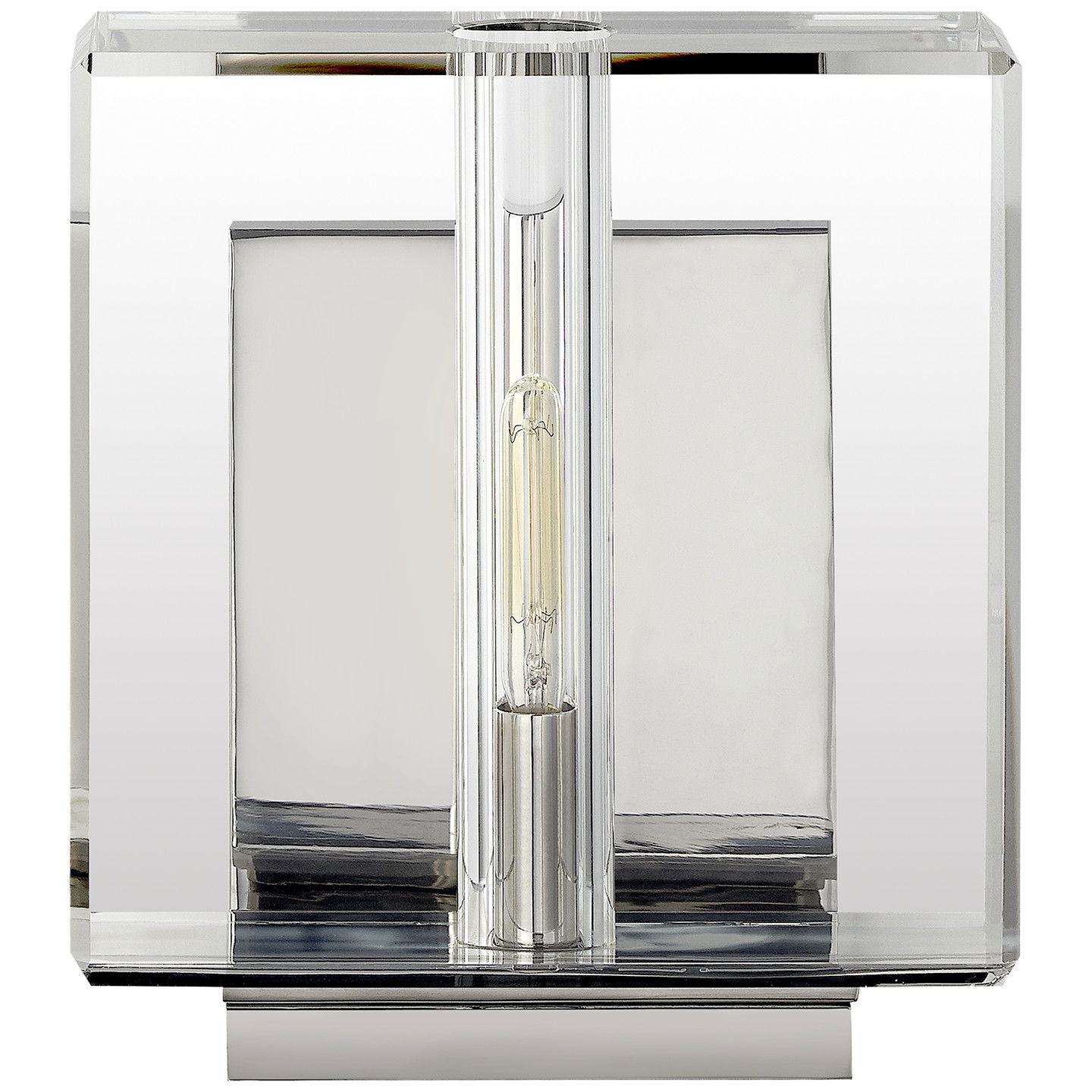 Ambar Wall Light Crystal and Polished Nickel Small