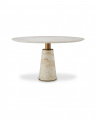 Genova Dining Table Travertine/Brushed Brass