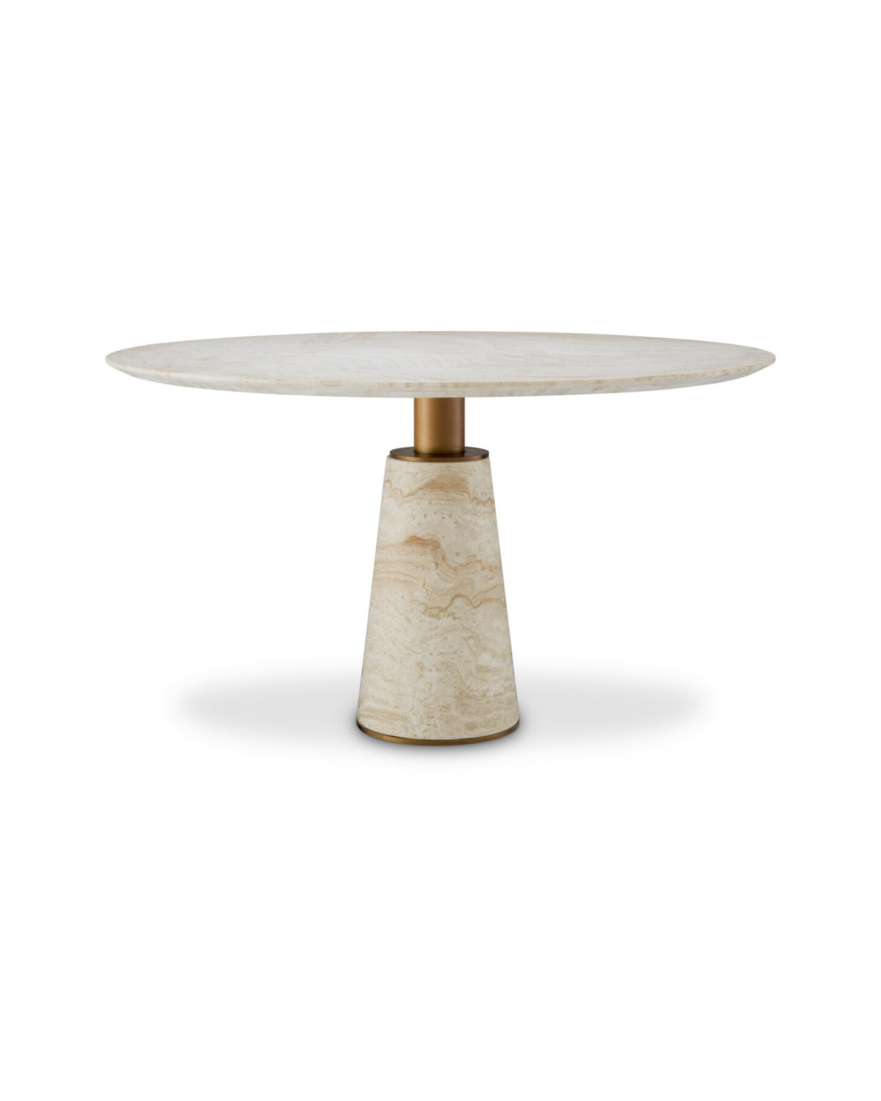 Genova Dining Table Travertine/Brushed Brass