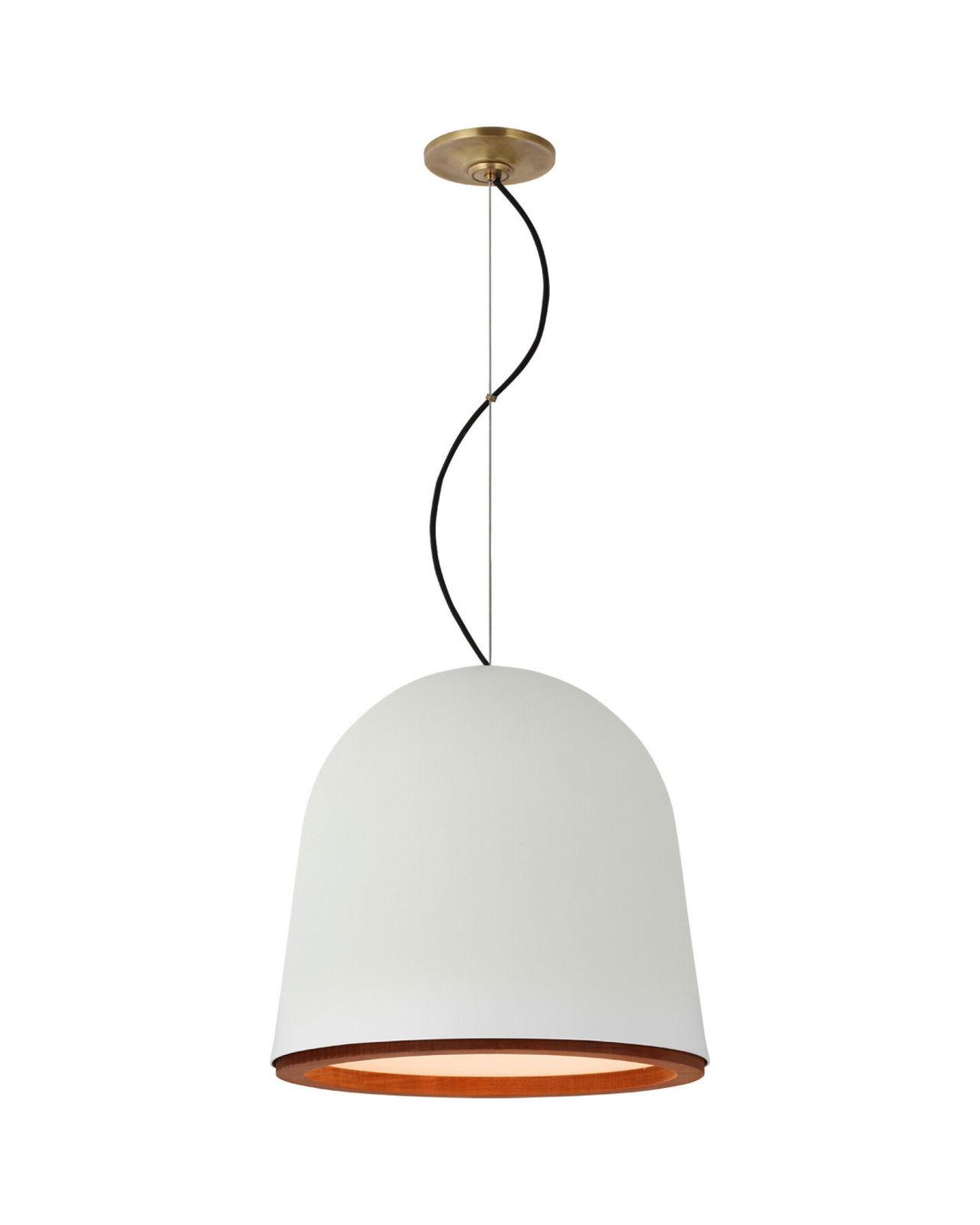 Murphy Pendant White and Dark Teak Medium