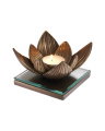 Lotus Tealight Holder Vintage Brass Finish