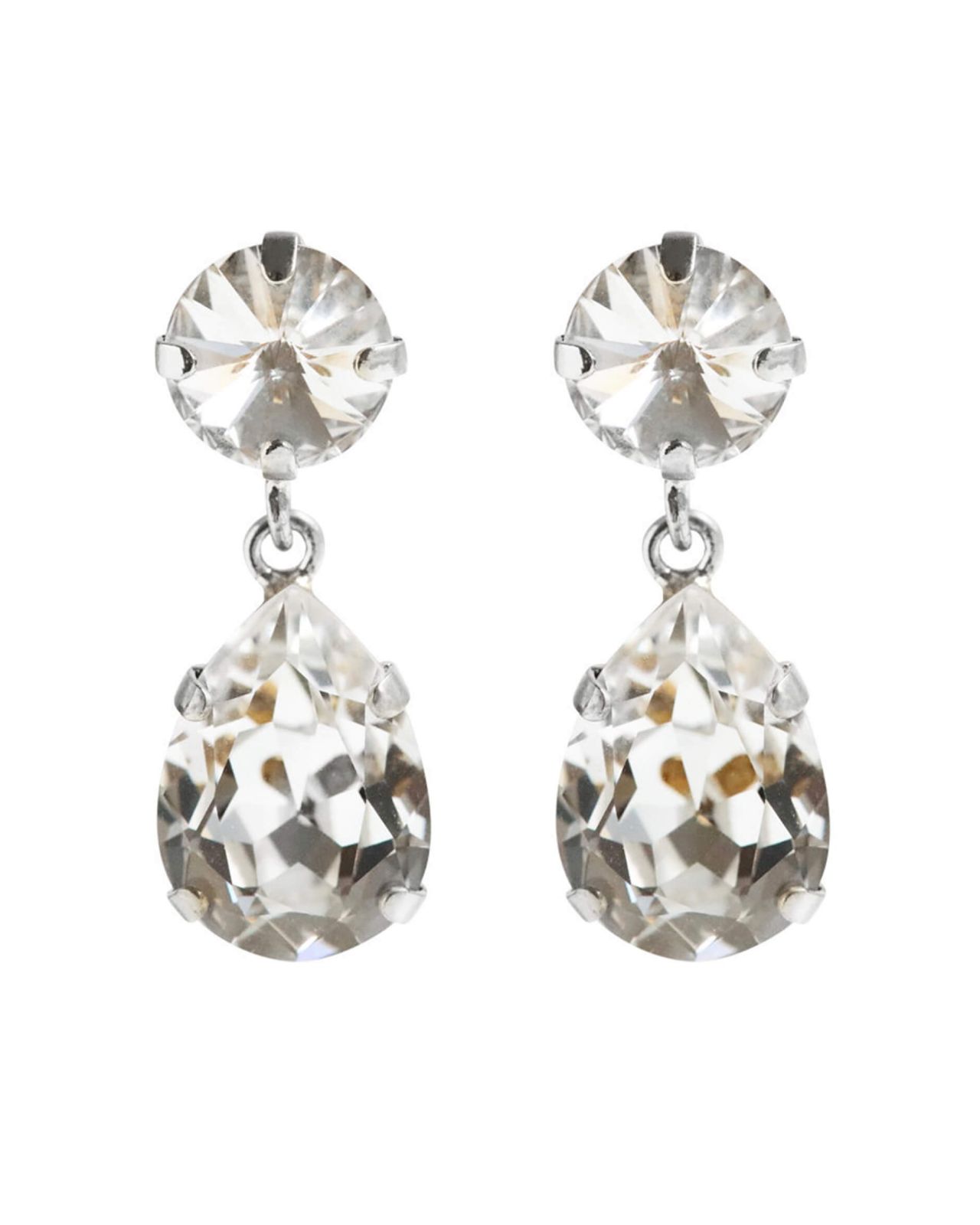 Classic Drop Earrings Crystal Rhodium