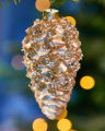 Ethan Pine Cone Ornament Champagne