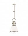 Country Industrial Pendant Polished Nickel/White Small