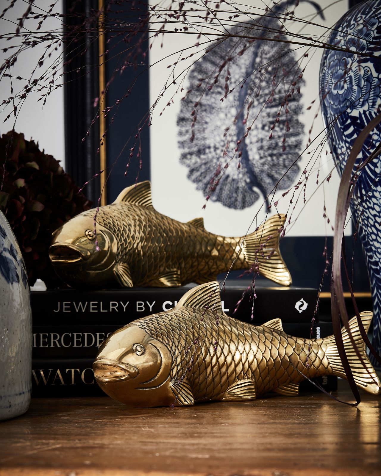 Carp Sculpture Brass