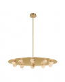 Pertica 36" Ten Light Chandelier Mirrored Antique Brass