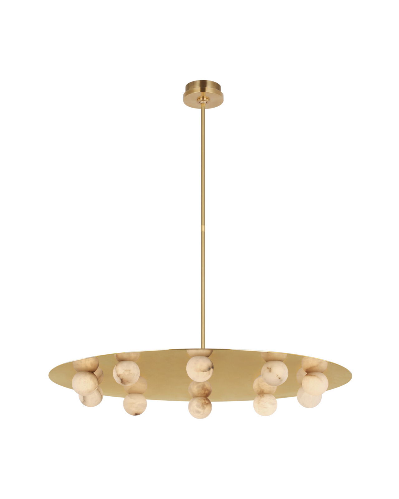 Pertica 36" Ten Light Chandelier Mirrored Antique Brass