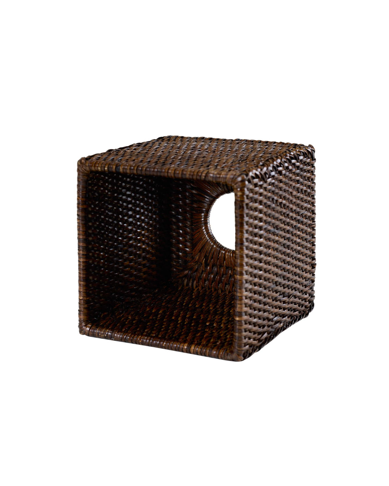 Cognac servettlåda kvadrat rotting