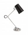 Benton Adjustable Desk Lamp Polished Nickel/Chocolate Leather