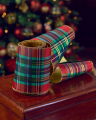 Hampton fabric ribbon tartan red/green/gold 4.5m