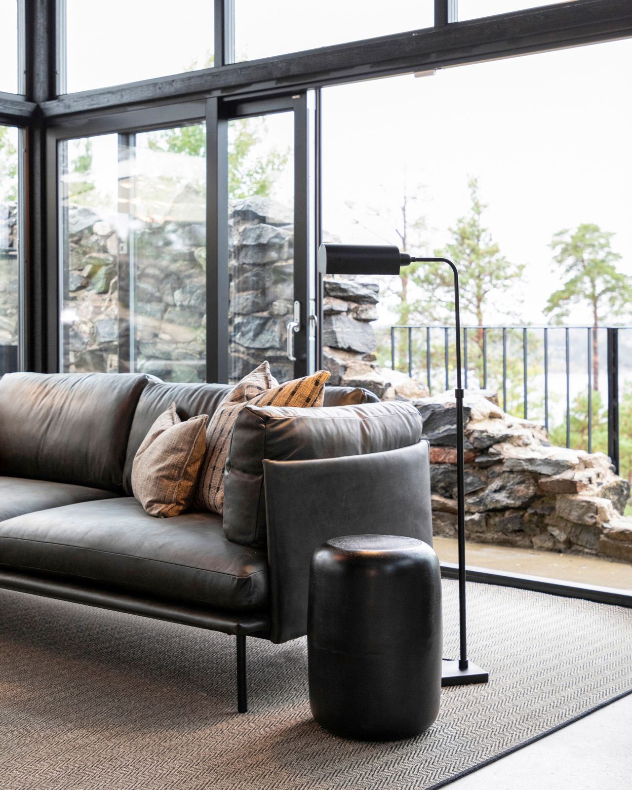 Brioche skinnsoffa ebony