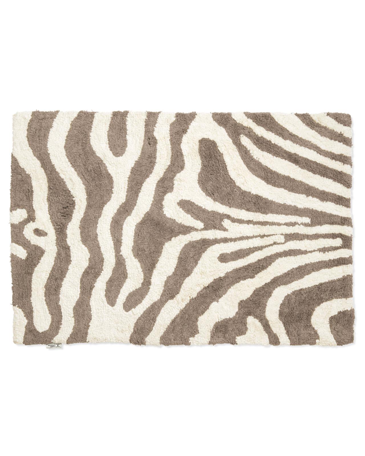 Zebra bath mat taupe/white OUTLET