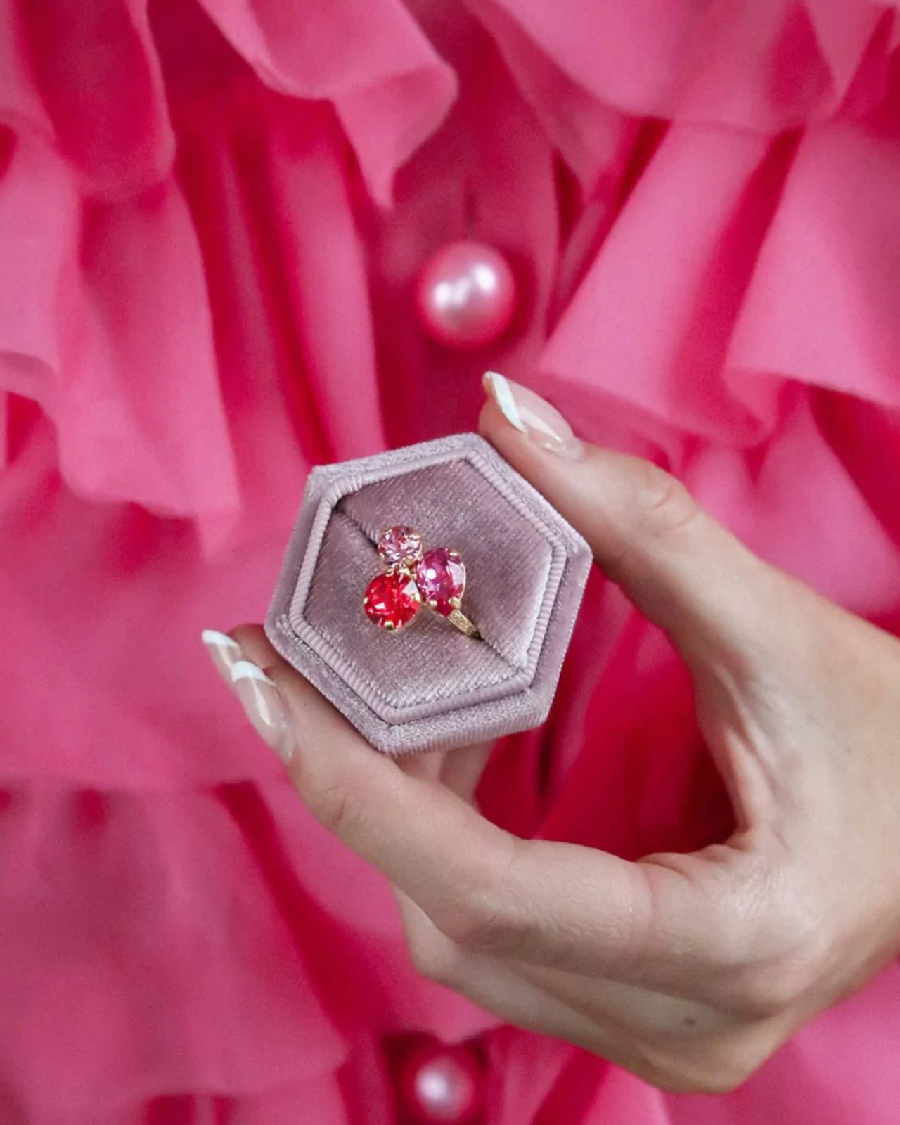 Colette ring coral combo