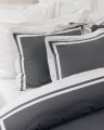Oxford Pillowcase Grey/white 2 pcs