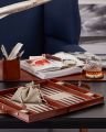 Kensington-backgammon, nahka/puu