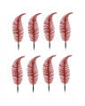 Carrington fjäder julgransdekoration röd 8-pack