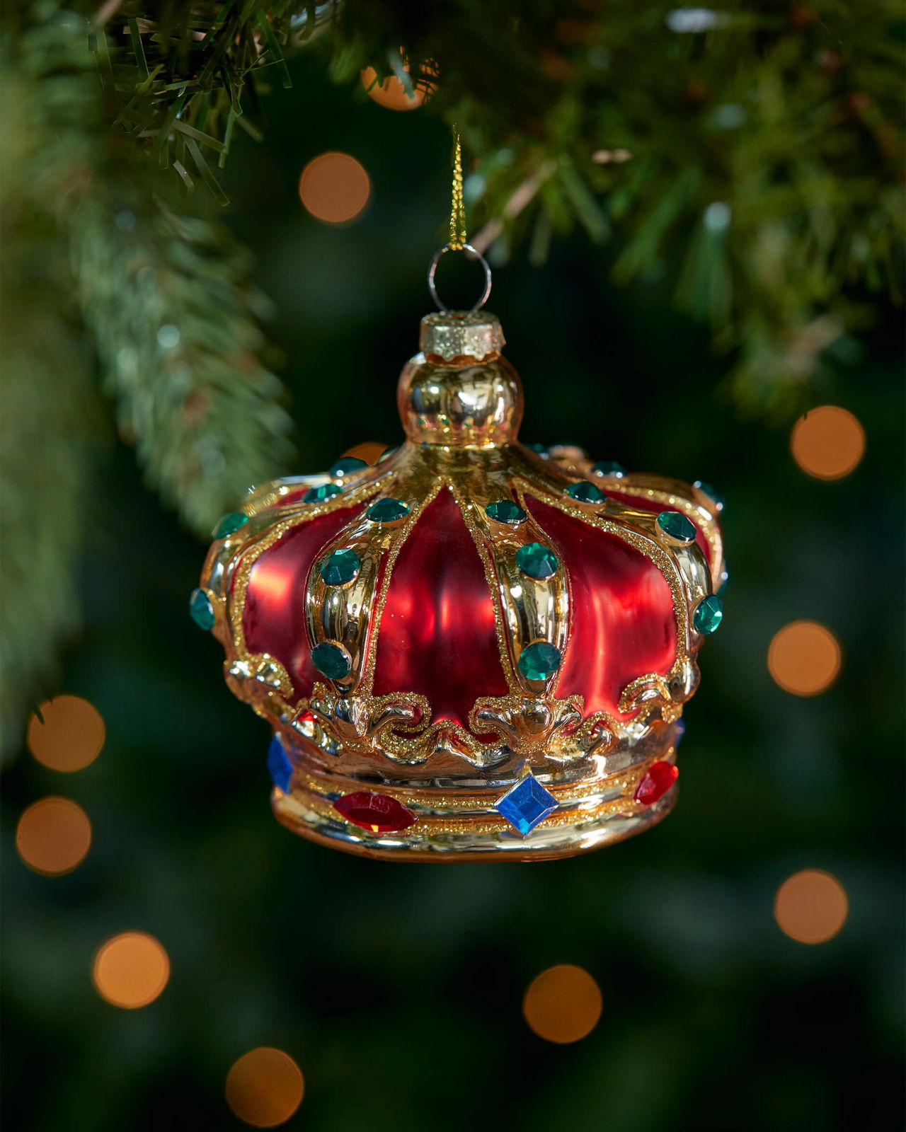 Philippe krona julgransdekoration röd 10cm