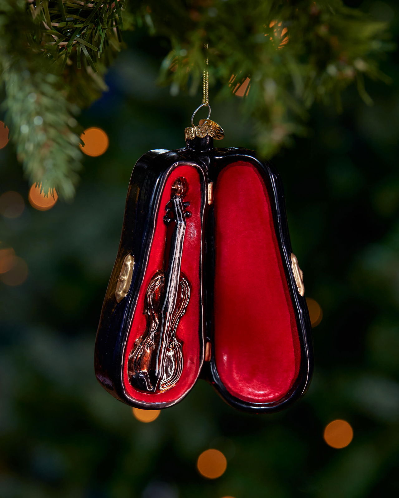 Elena fiol julgransdekoration svart/röd