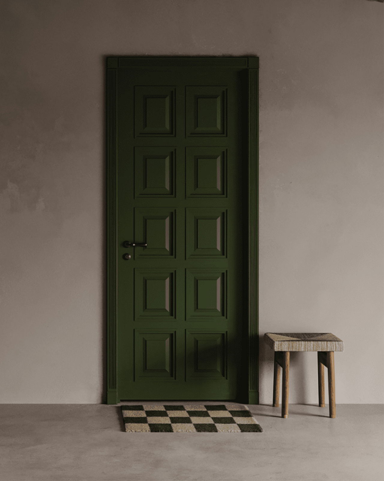 Doormat Square forest green natural