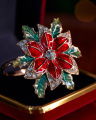 Natalia Poinsettia Napkin Red