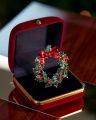 Rosette Christmas Wreath Napkin Ring Red