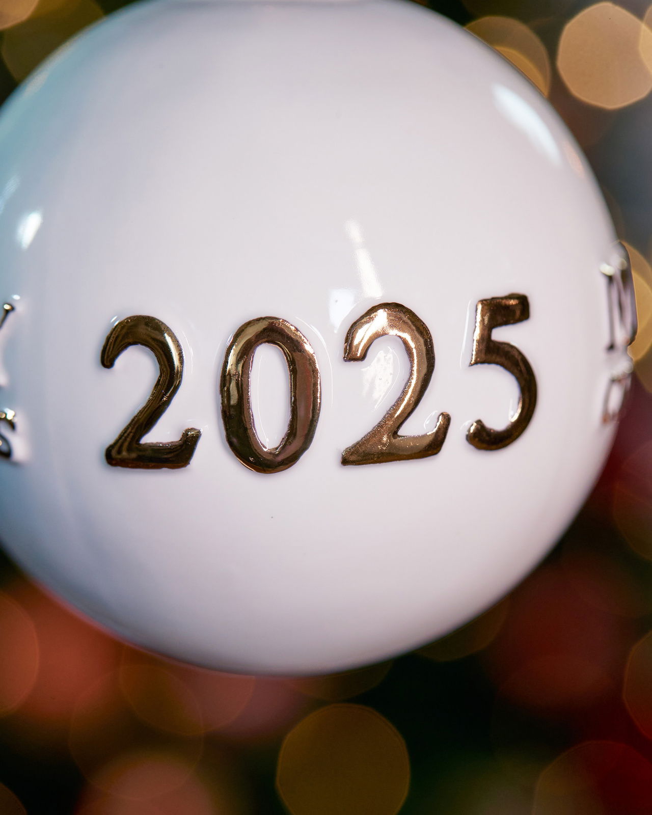 Golden Merry Bauble White/Gold 8,5cm