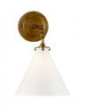 Katie Conical Sconce Antique Brass/White Glass S