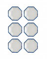 Bleu Jardin assiett oktagon melamin