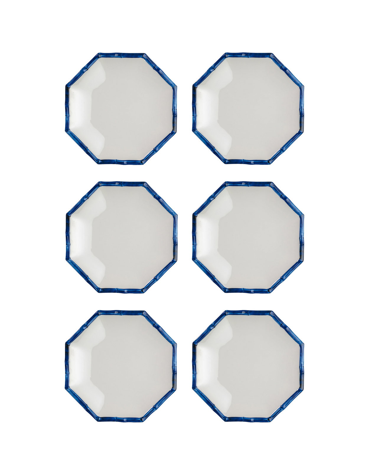 Bleu Jardin assiett oktagon melamin