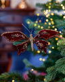 Bethany Butterfly Ornament Burgundy