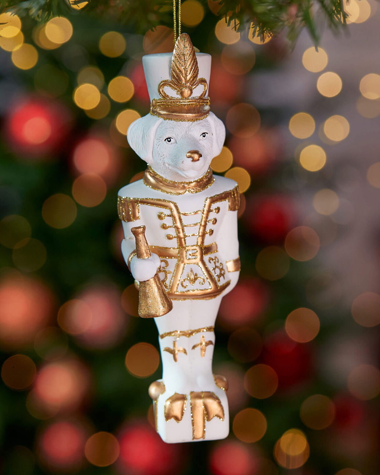 Cassian Dog Christmas White/Gold