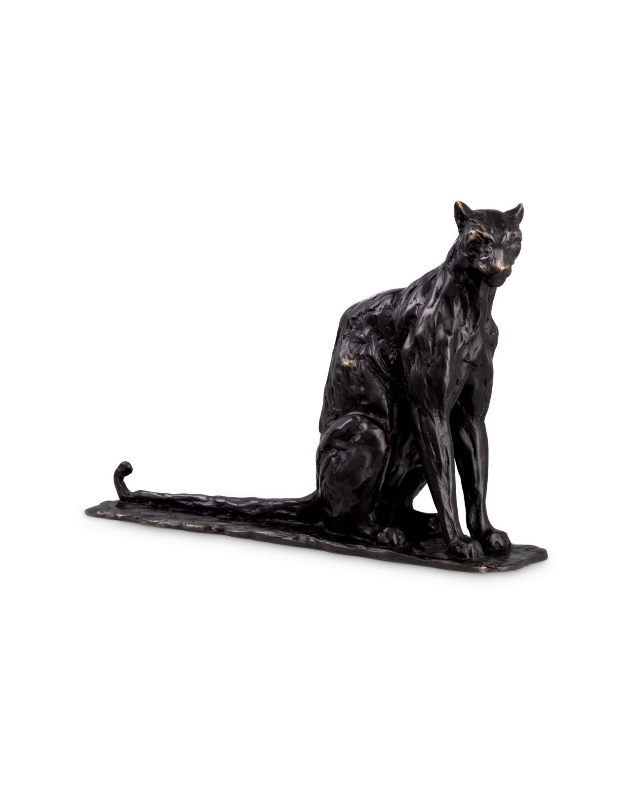 Sitting Panther skulptur bronze