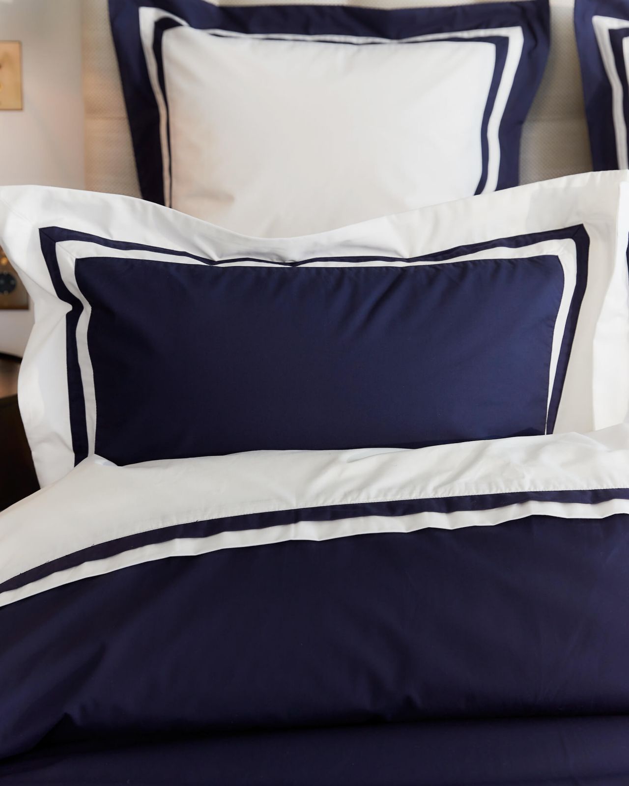 Belgravia kussensloop blauw/wit