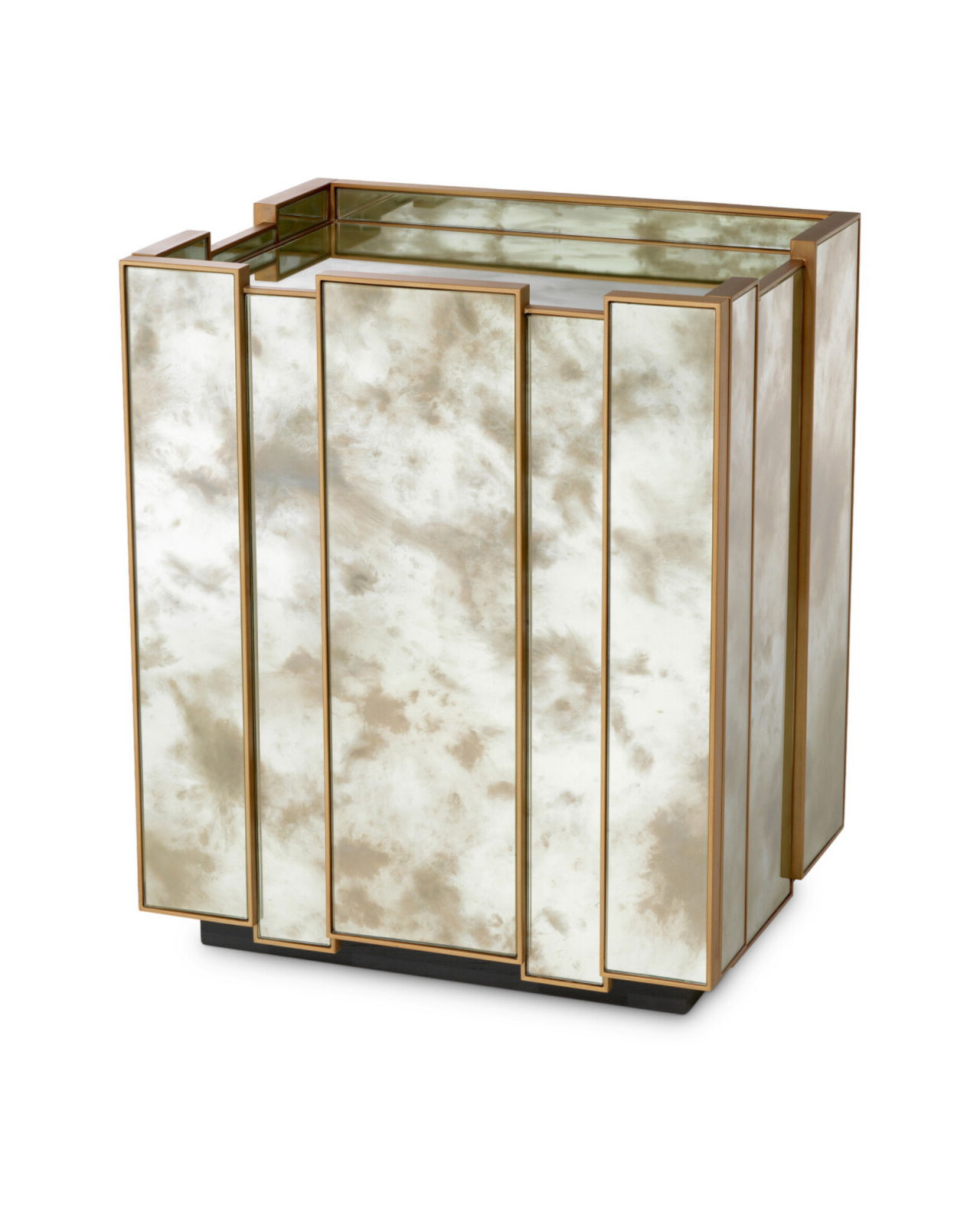 Nottingham nachtkastje spiegelglas/geborsteld messing