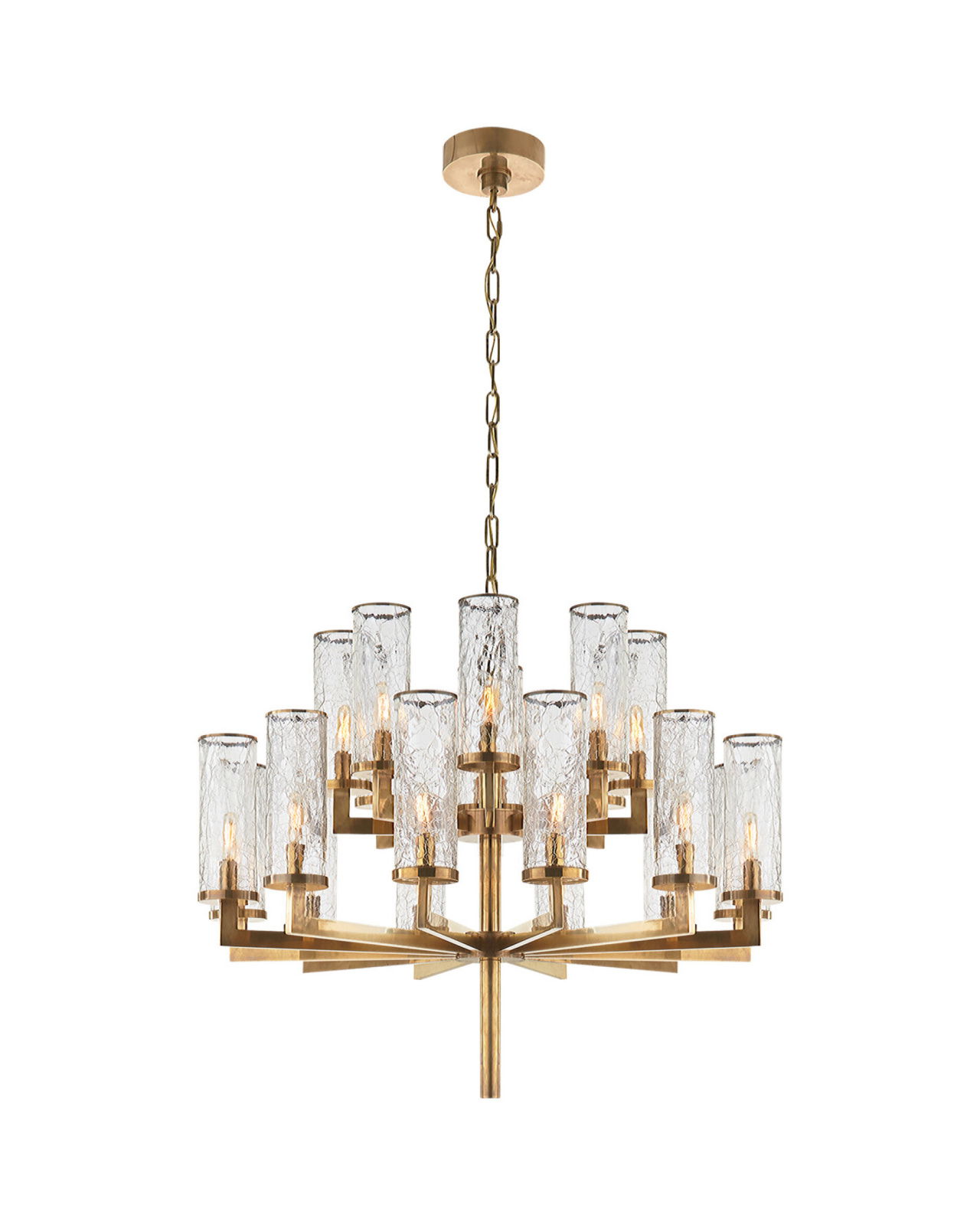 Liaison Double Tier Chandelier Antique-Burnished Brass