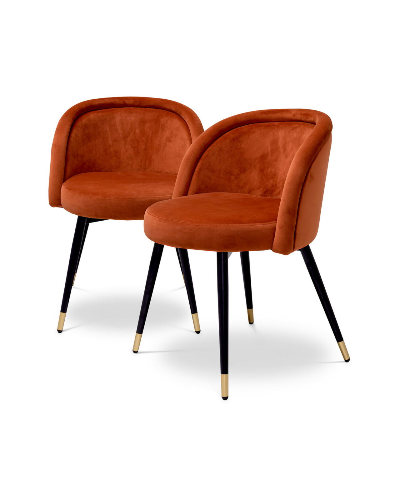 Dining Chair Chloé savona orange velvet set of 2