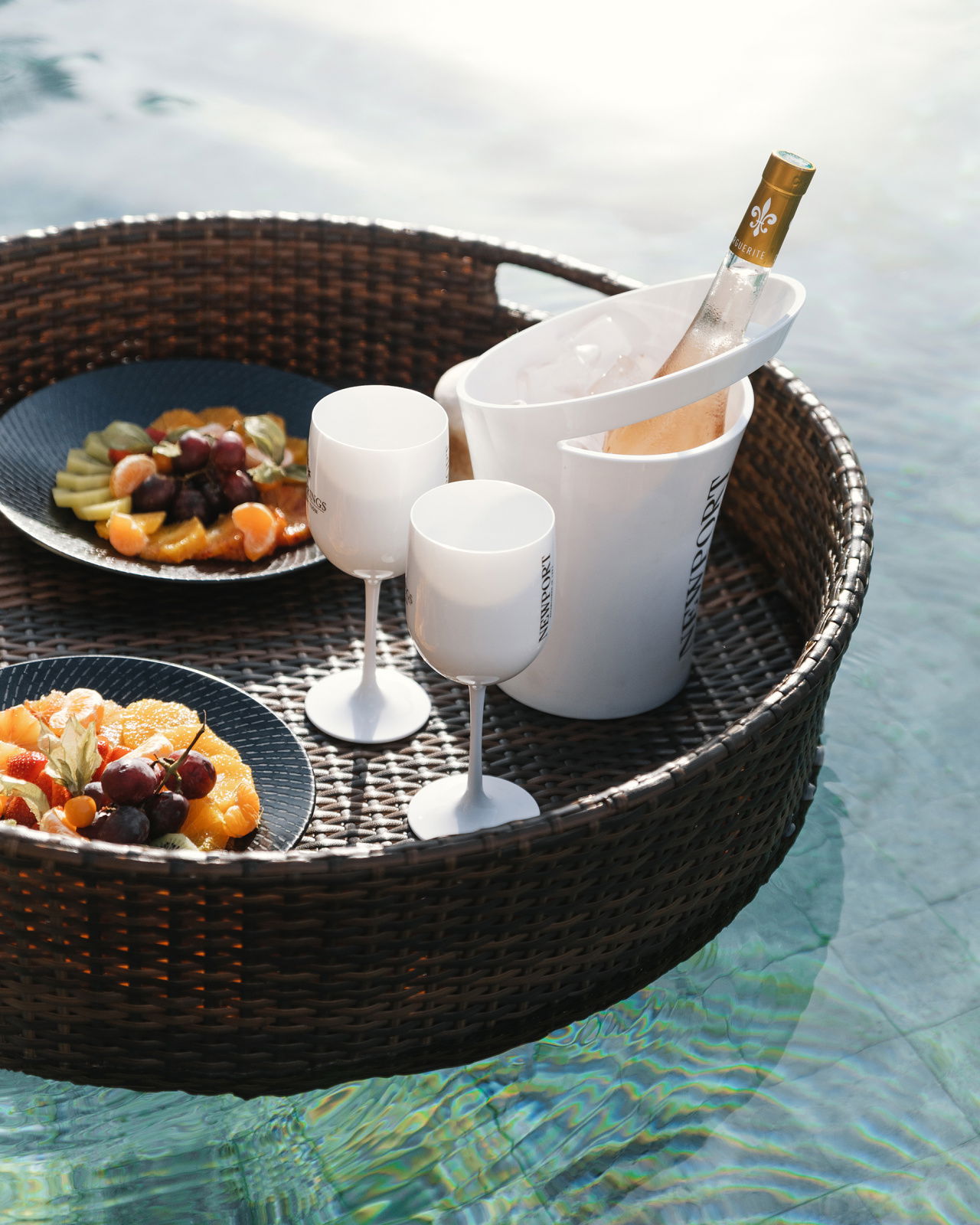 Flytande poolbricka rund