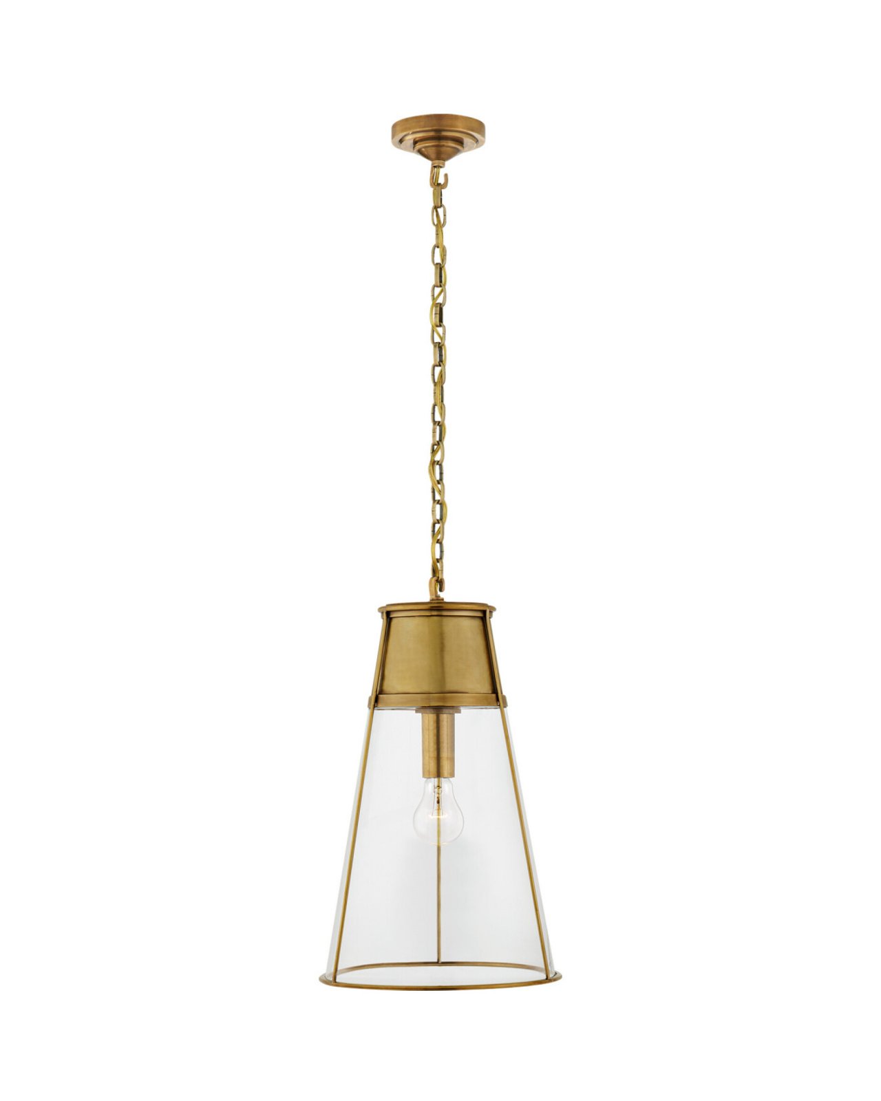 Robinson Large Pendant Antique Brass/Clear Glass