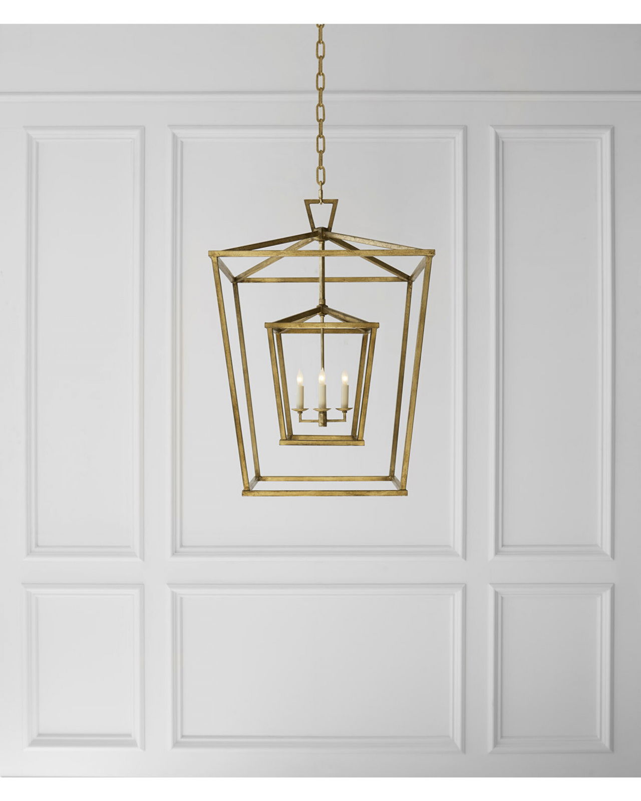 Darlana Double Cage Lantern Gilded Iron L