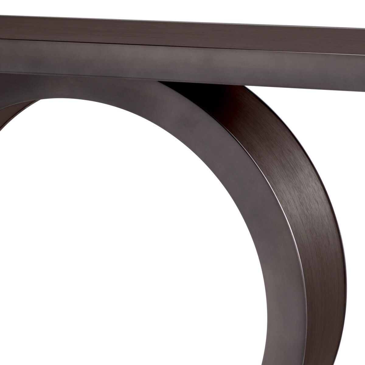 Odis Console Table Mocha Oak Veneer bronze