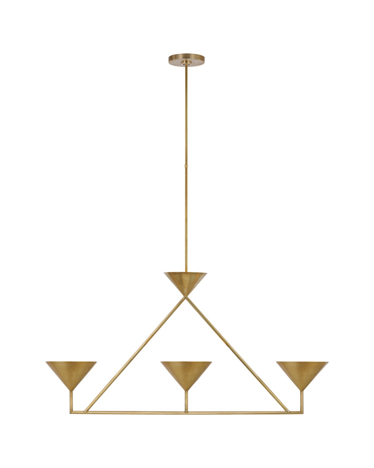 Orsay 3-Light Linear Chandelier Antique Brass Medium