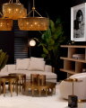 Cole Side Table brass/black