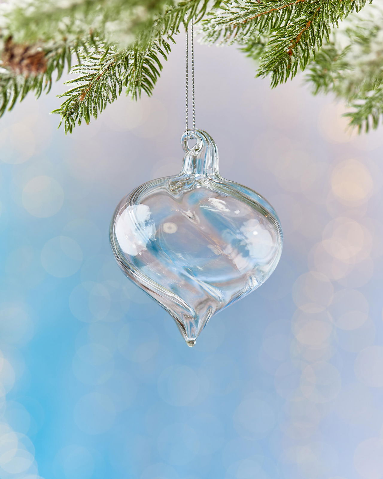 Iris Christmas ball pomegranate clear glass