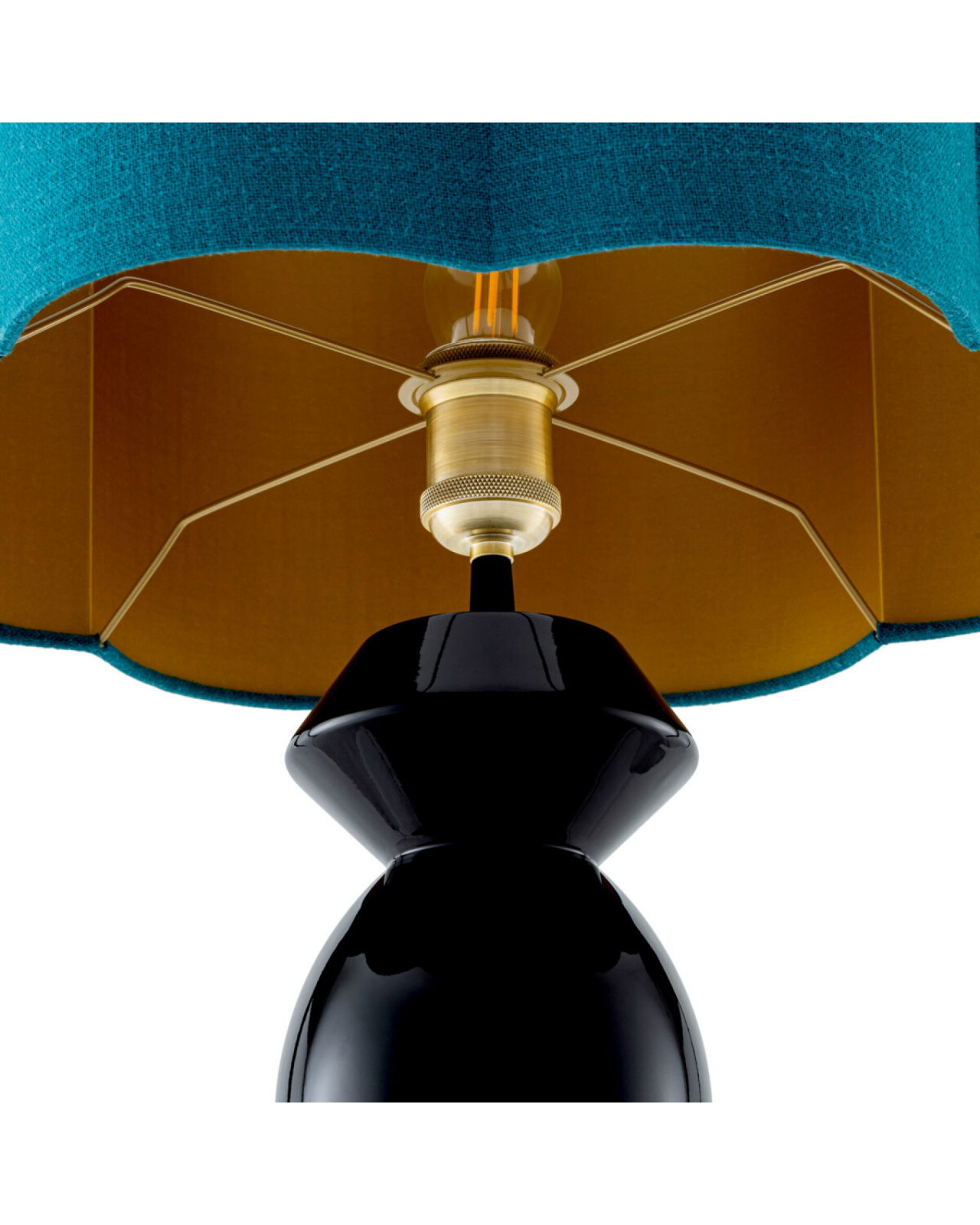 Dionne tafellamp zwart/turquoise