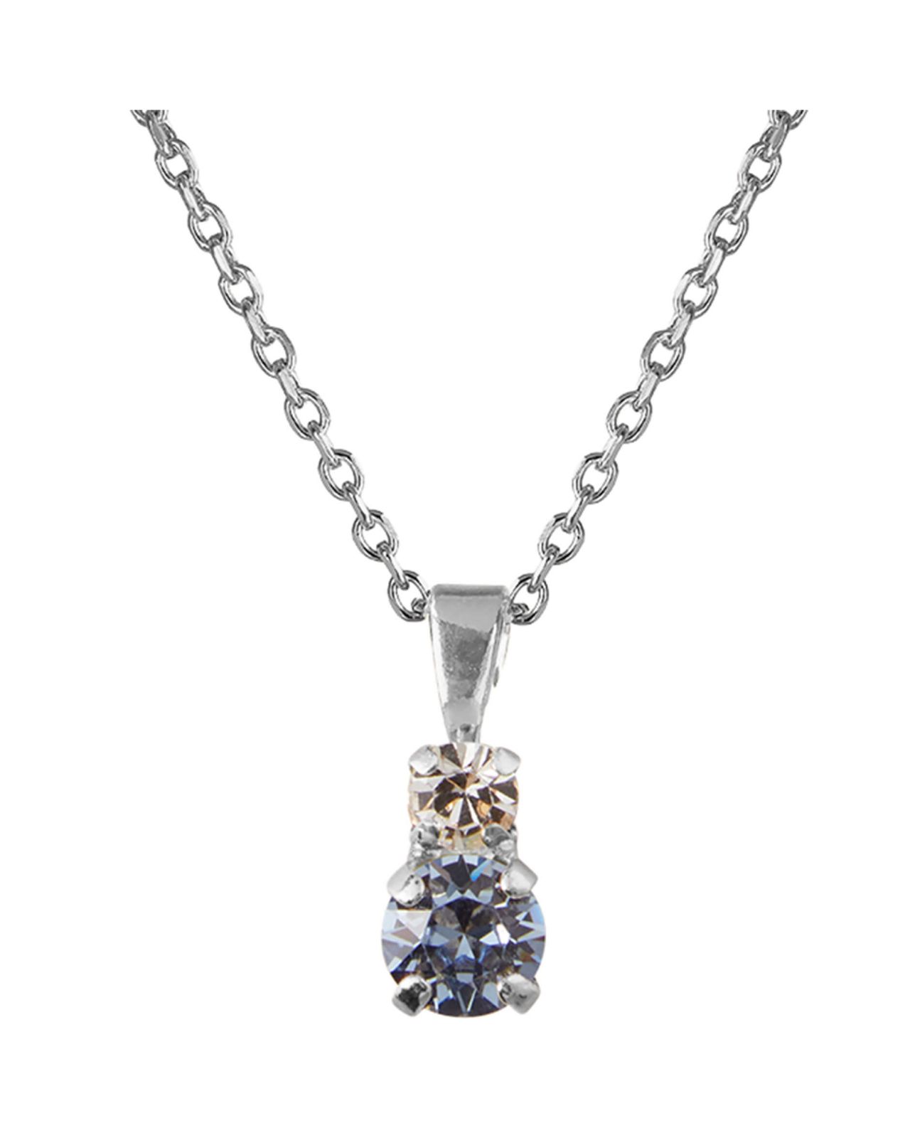 Leah Necklace Blue Combo Rhodium
