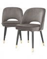 Cliff Dining Chairs Savona Grey Velvet Set of 2