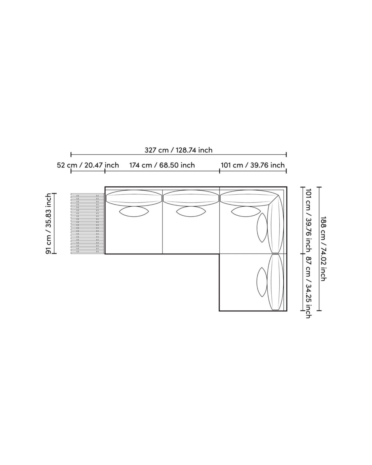 Royal Palm soffa sand