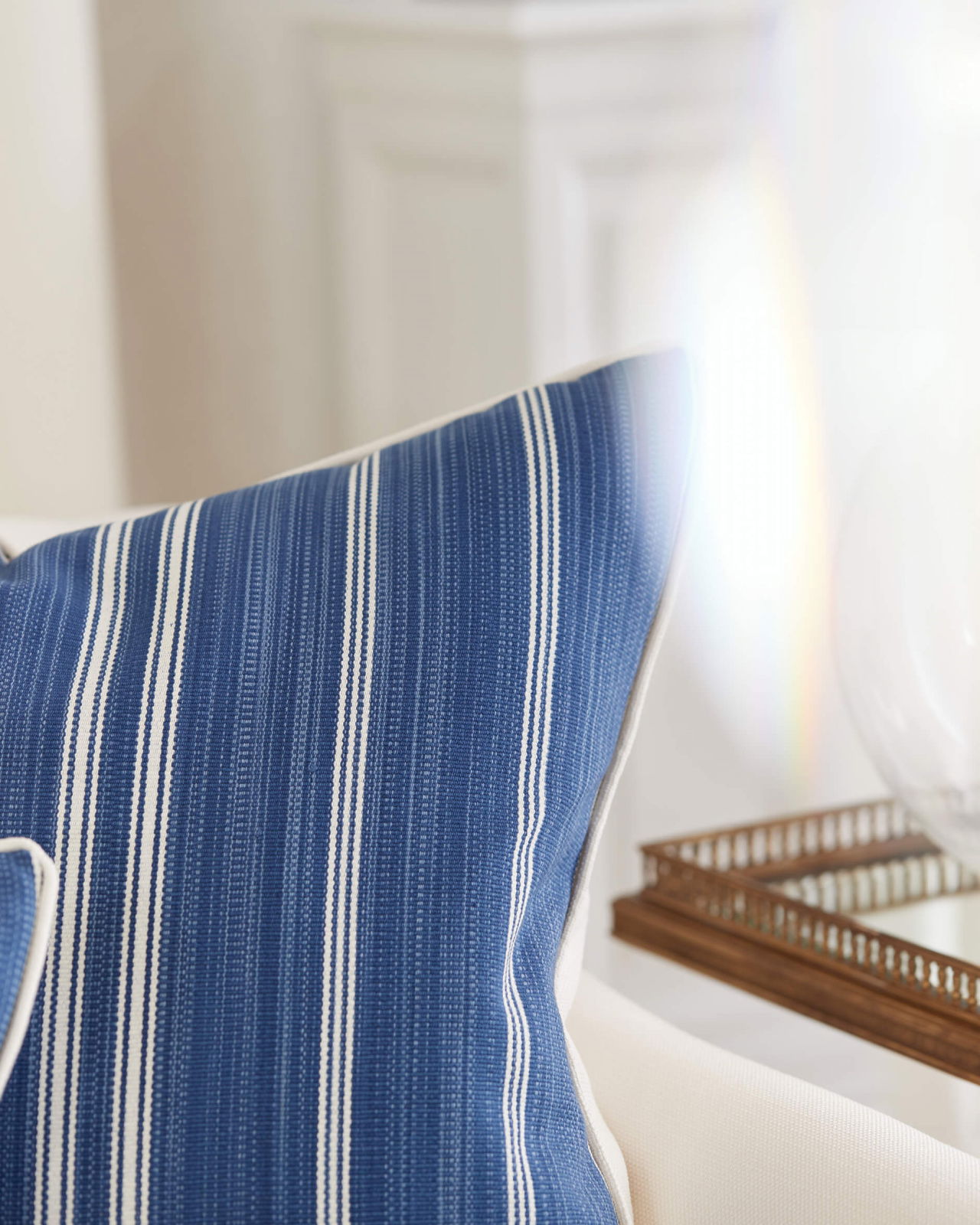 Batchelder Ticking kuddfodral indigo