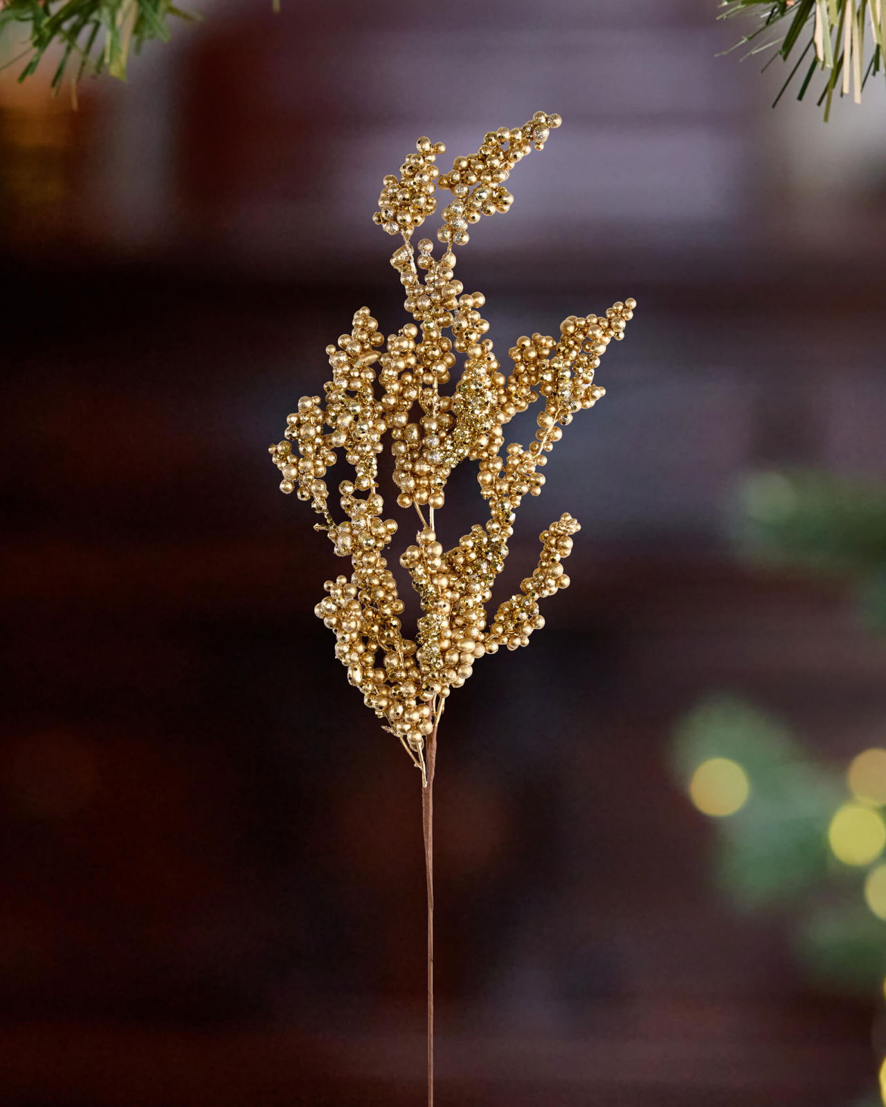 Hazel Branch Christmas Decoration Gold